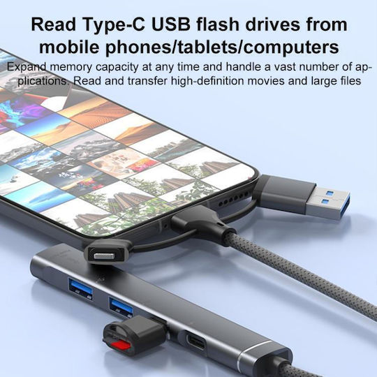 Thunderbolt 3 / USB-A / USB-C Stație de andocare cu 4K PD Ethernet Argintiu (EDA008407701A)