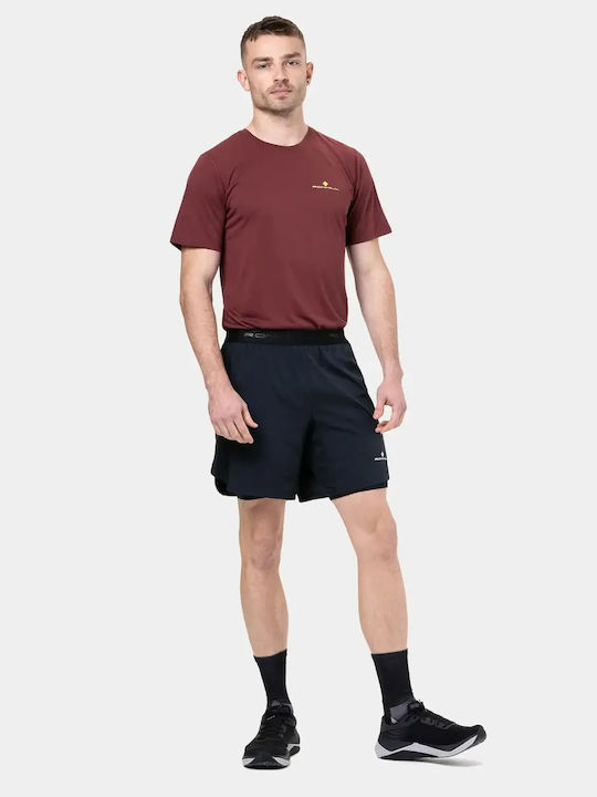 Twin 2 in 1 Sports Men's Shorts All Black Black