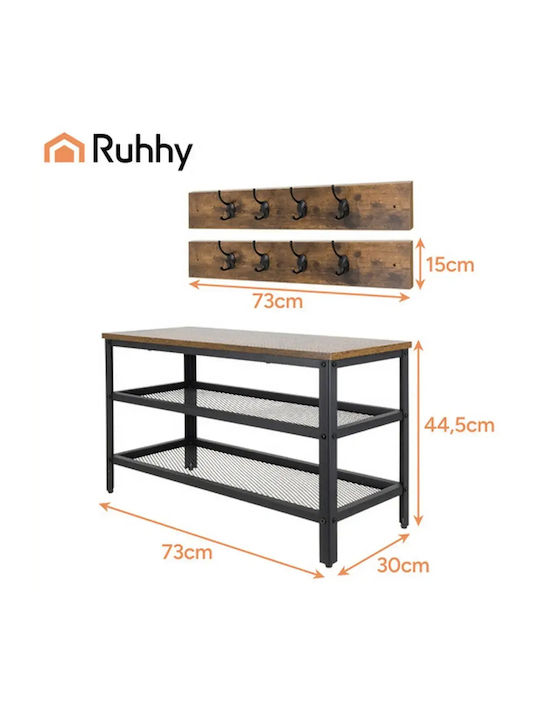 Eingangsmöbel mit Garderobe & Schuhschrank 73x44x30cm