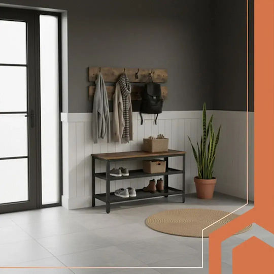 Eingangsmöbel mit Garderobe & Schuhschrank 73x44x30cm