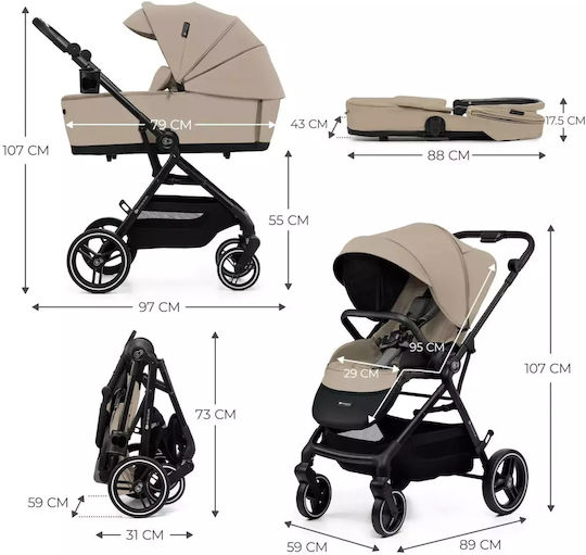 Kinderkraft Yoxi 2 in 1 Baby Stroller Suitable for Newborn Beige
