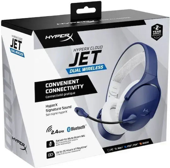 HyperX Cloud Jet Wireless Over Ear Gaming Headset with Connection Bluetooth / USB Light Blue