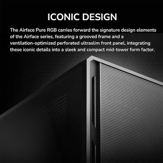 Cougar Airface Pure Rgb Gaming Midi Tower Κουτί Υπολογιστή με RGB Φωτισμό Μαύρο