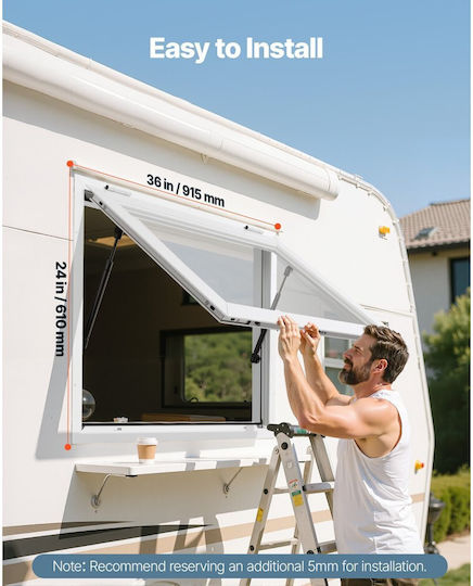 Παράθυρο Παραχώρησης Vevor 92x61 Cm Πλαίσιο Υπηρεσίας Κράμα Αλουμινίου Φορτηγό Τροφίμων Παράθυρο Εξυπηρέτησης Έως 85 Μοίρες Πόρτα Τέντας Γάντζο Σύρσης Ανθεκτικό Στη Βροχή Τρέιλερ Παραχώρησης