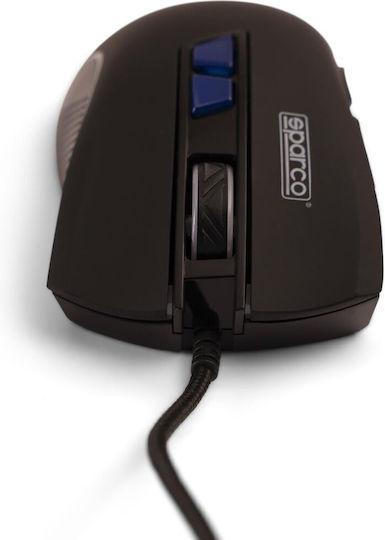 Sparco SPMOUSEPRO RGB Геймърска Мишка 7200 DPI Черен