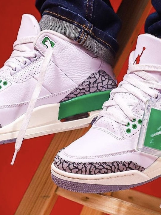 Air  3 Retro Damen Stiefel White / Lucky Green / Varsity Red / Cement Grey / Sail