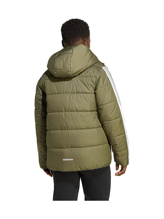Padded Waterproof Kids Sports Windproof Jacket with Lining Khaki