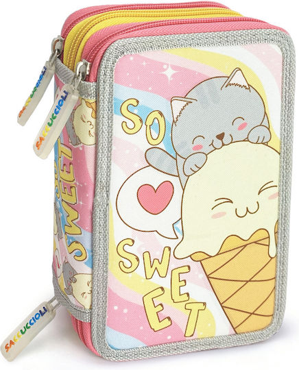 Lebez Pencil Case Full 12pcs with 3 Compartments Various Designs/Colours