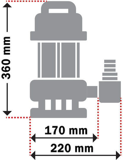 Kraft Αντλία Ακαθάρτων / Λυμάτων 1.46hp με Φλοτέρ 43574
