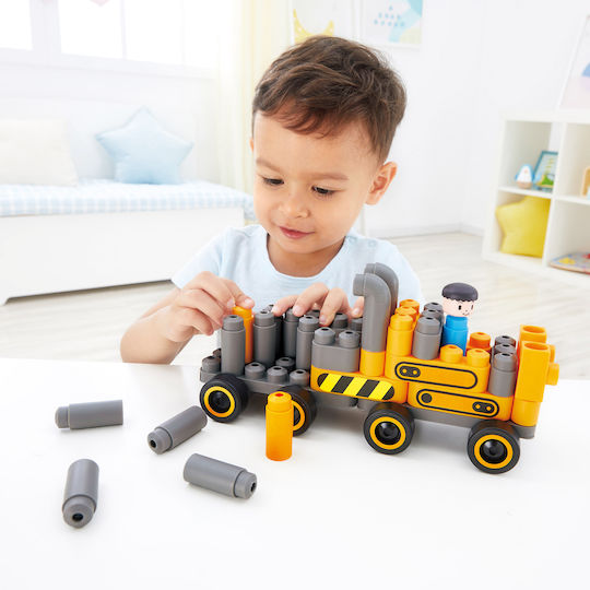 Hape Τουβλάκια PolyM Bulldozer για 2-6 Ετών 43τμχ