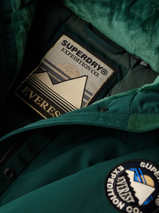 'everest' Μακρύ Γυναικείο Puffer Μπουφάν για Χειμώνα Enamel Green
