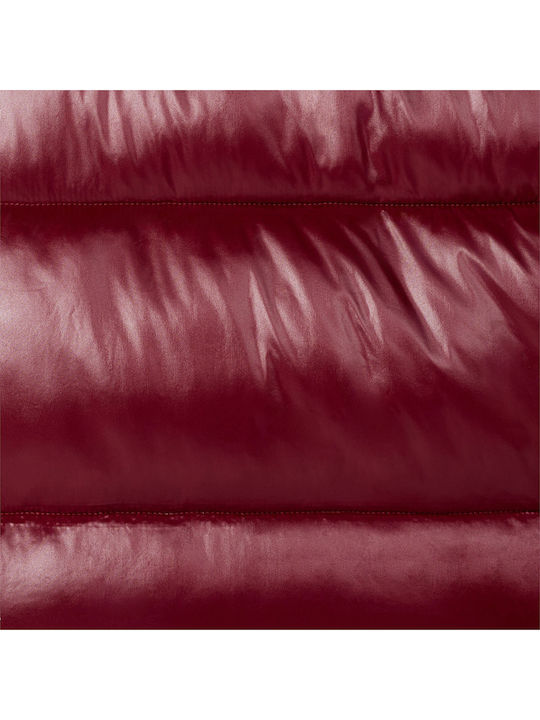 Γυναικείο Puffer Μπουφάν για Χειμώνα Wine Red