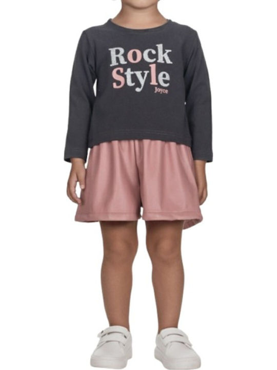 Joyce Kids Clothing Set with Shorts Gray Charcoal 2 Pieces