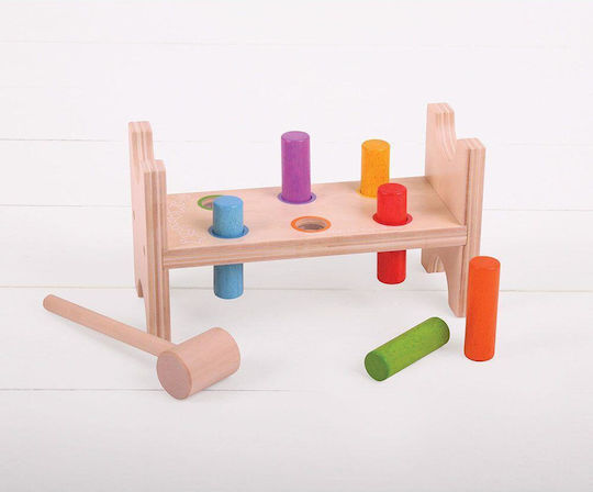 Big Jigs Hammer Toy Cylinders with Hammer made of Wood for 12++ Months