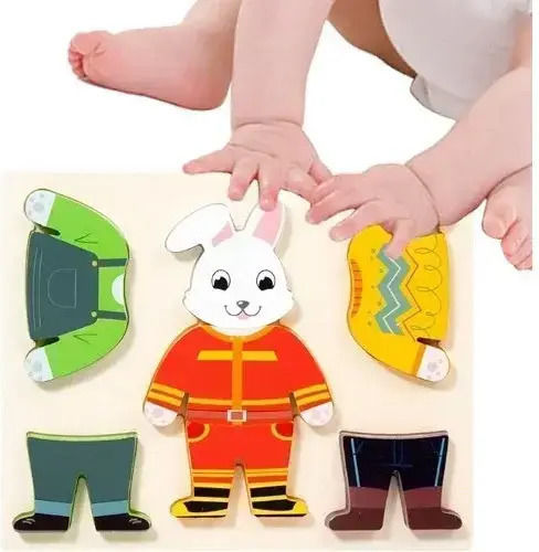 Wooden Kids Peg Puzzle Dress Up