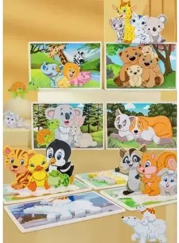 Lemnos Puzzle pentru Copii cu Îmbinări 8buc Spring