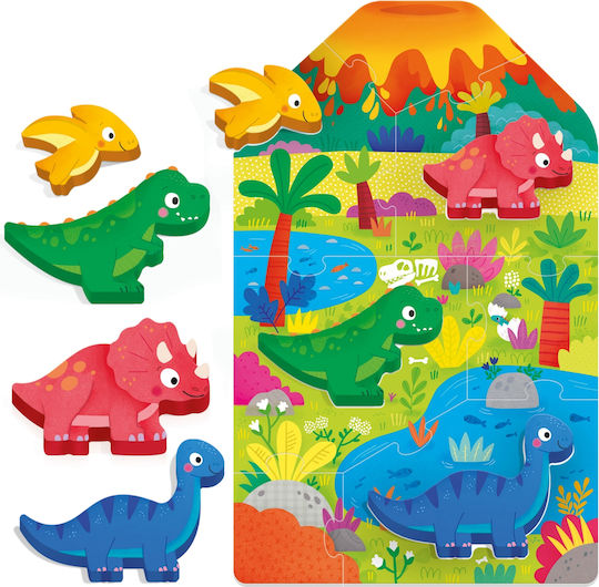 Headu Montessori My First Dinosaur Puzzle 4 Wooden Shapes