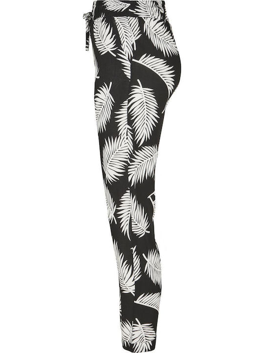 Women's Fabric Trousers with Elastic