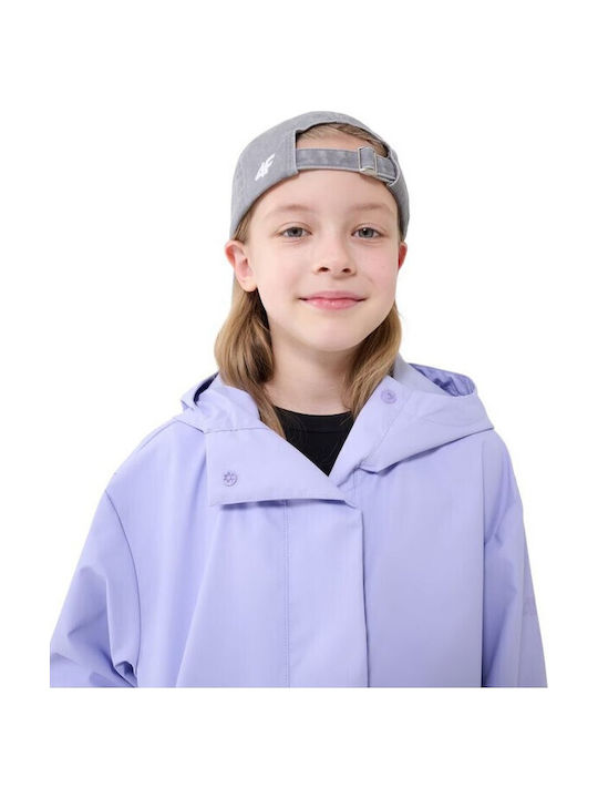 Waterproof Kids' Casual Jacket Long with Hood Purple