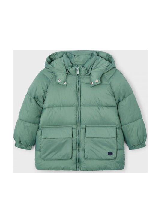 Kids' Quilted Jacket with Hood Green
