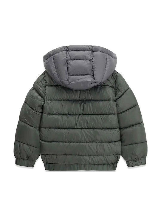 Kids' Quilted Jacket with Hood Khaki