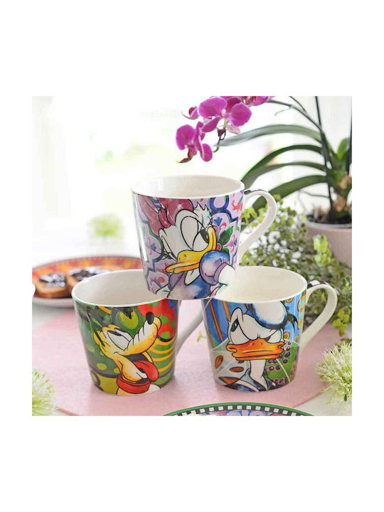 Egan Italy Donald Duck Cană din Porțelan Multicoloră 430ml