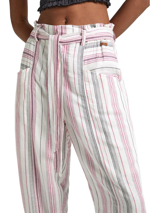 Damen Leinen Hose Weiß