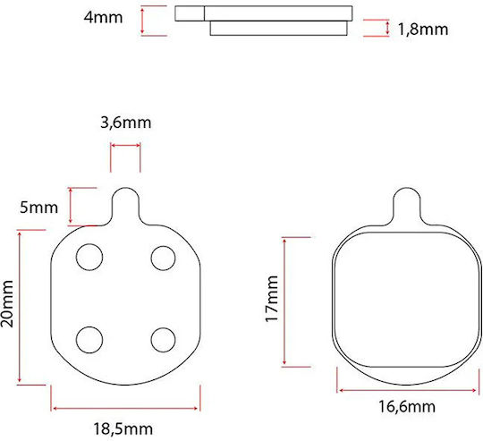 Keramische Bremsbeläge Elektroroller Zubehör Ewheel Rt005 2 Paare
