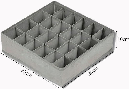 Fabric Storage Case for Socks / Underwear in Gray Color 30x30x10cm 1pcs