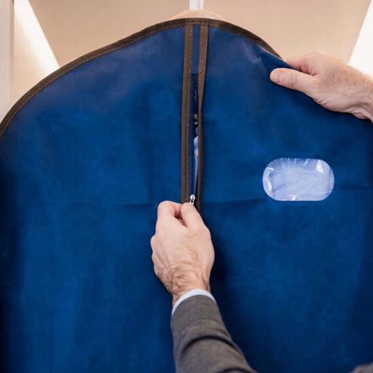 Ordinett Fabric Hanging Storage Case for Clothes / Coat / Suit in Blue Color 65x65cm 1pcs