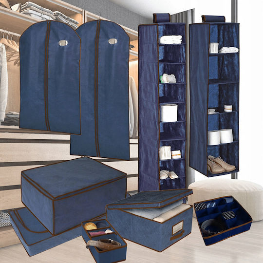 Ordinett Fabric Hanging Storage Case for Clothes / Coat / Suit in Blue Color 65x65cm 1pcs
