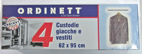 Plastic Garment Covers 4 Pcs 62x95cm