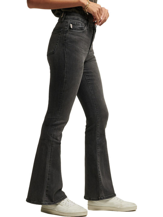 Talie înaltă Blugi de damă Evazați cu croială skinny Negru