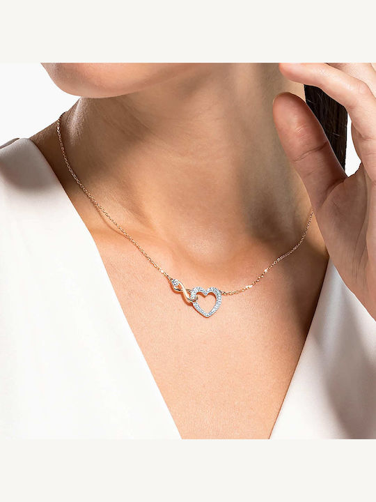 Swarovski Hyperbola Infinity Heart Halskette mit Design Herz Vergoldet