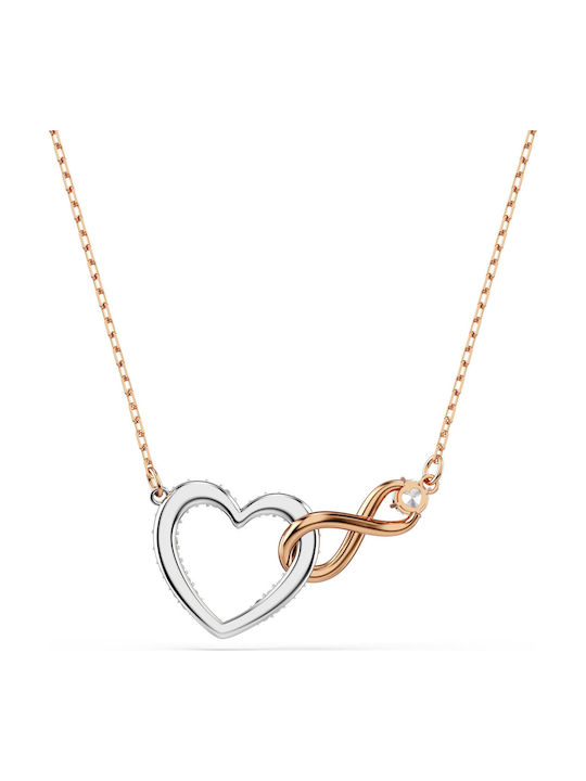 Swarovski Hyperbola Infinity Heart Halskette mit Design Herz Vergoldet