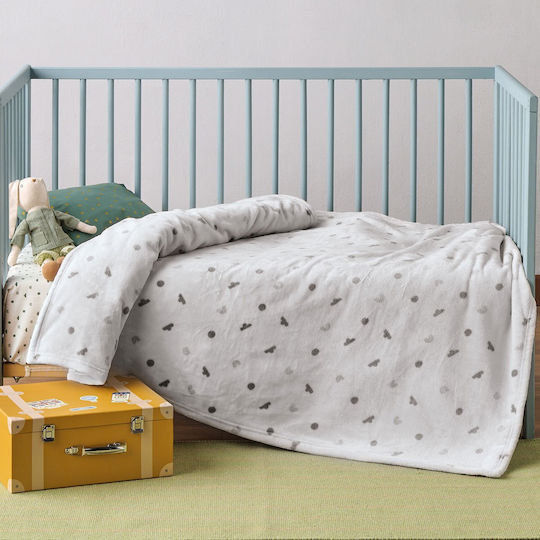 Kentia Pătură Pătuț Nube Fleece Albă 100x140cm