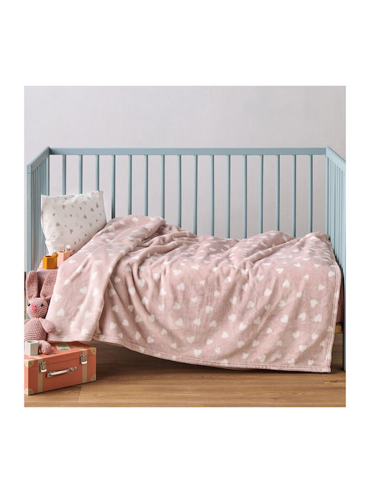 Kentia Κουβέρτα Αγκαλιάς & Λίκνου Amar Fleece Ροζ 80x100εκ.