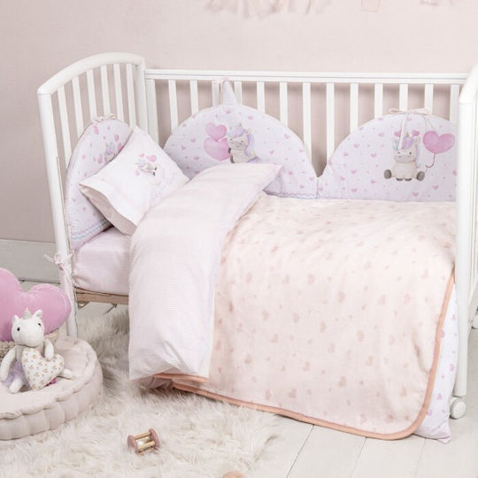 Nima Blanket Cot Velvet Pink 110x140cm