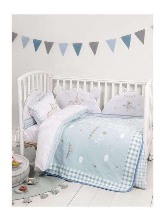 Nima Decke Kinderbett Samt Hellblau 110x140cm