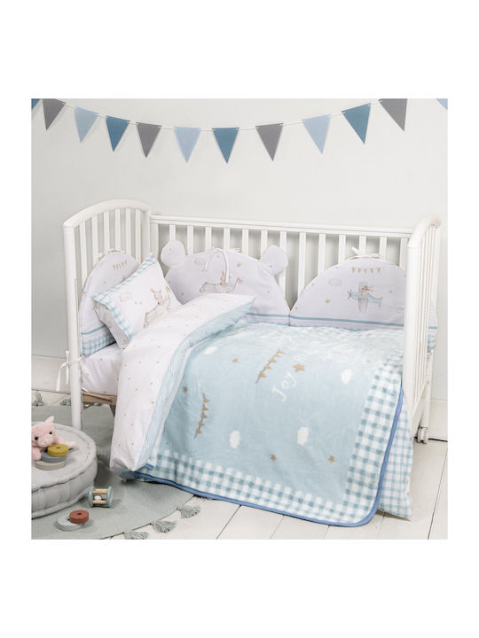 Nima Decke Kinderbett Samt Hellblau 110x140cm