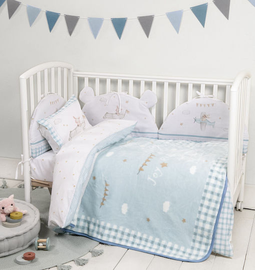 Nima Decke Kinderbett Samt Hellblau 110x140cm