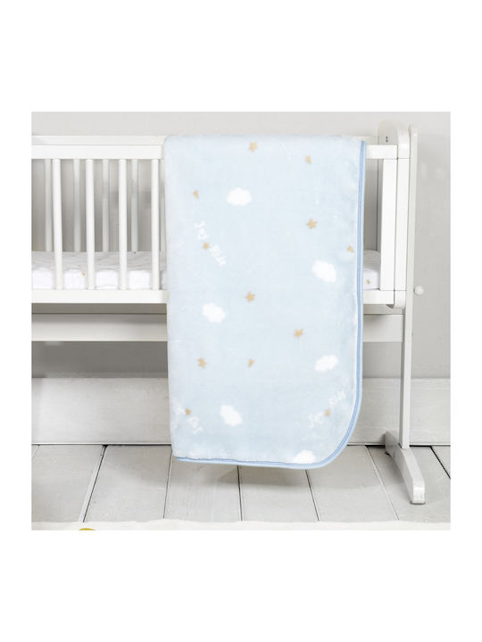 Nima Decke Kinderbett Samt Hellblau 110x140cm
