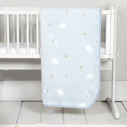 Nima Decke Kinderbett Samt Hellblau 110x140cm