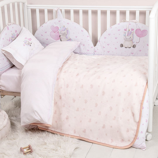 Nima Blanket Cot Velvet Pink 110x140cm