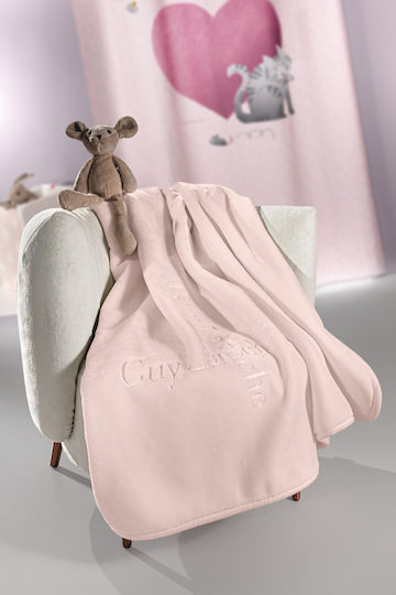Guy Laroche Decke Kinderbett Samt Rosa Pudra 110x140cm