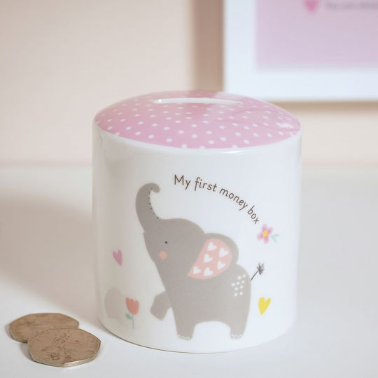 Hello Baby Pușculiță Ceramică Roz Pentru Copii