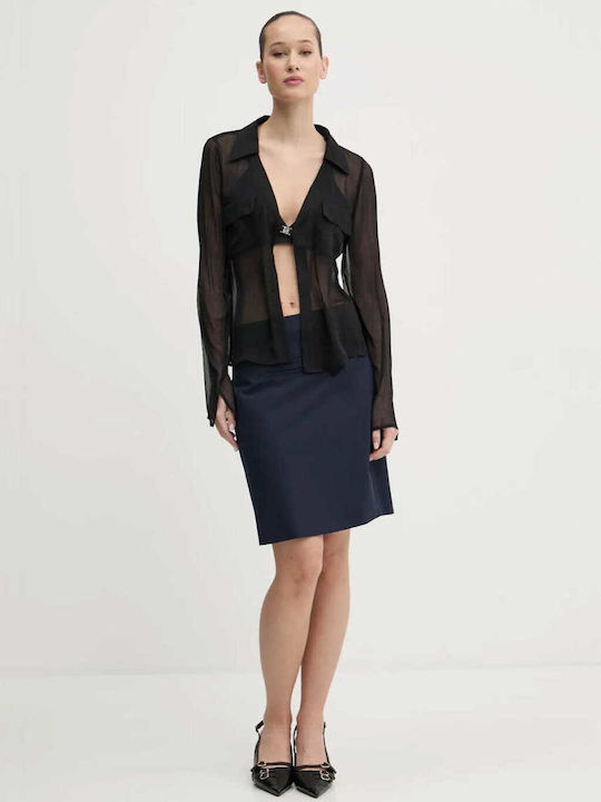 Eleazara Langärmelig Damen Hemd Black