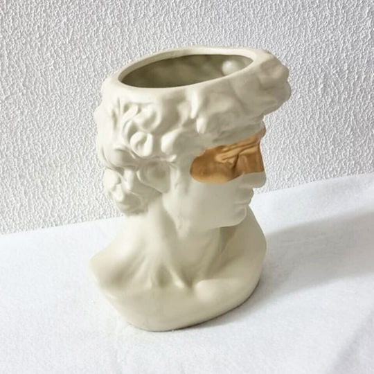 Velve Vază Decorativă Ceramică Ecru 22x22x22cm 1buc
