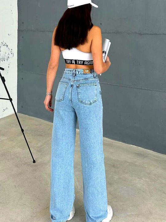 High Waist Women's Jean Trousers in Baggy Line