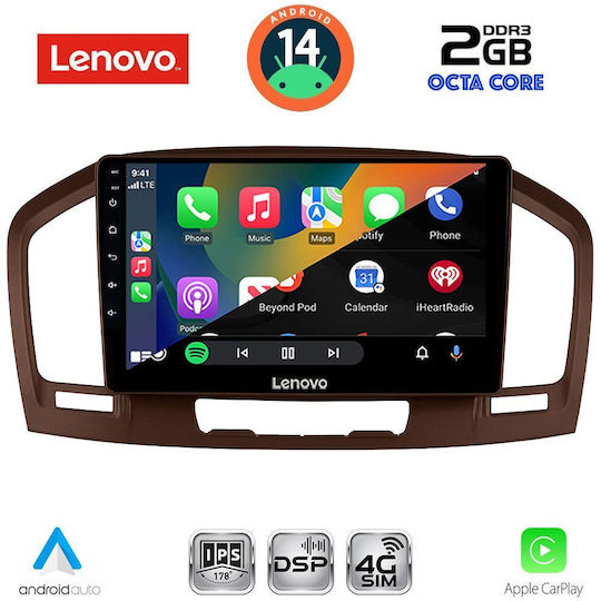 Lenovo Sistem Audio Auto pentru Opel Insemnări 2008-2013 (Bluetooth/USB/WiFi/GPS/Apple-Carplay/Android-Auto) cu Ecran Tactil 9"